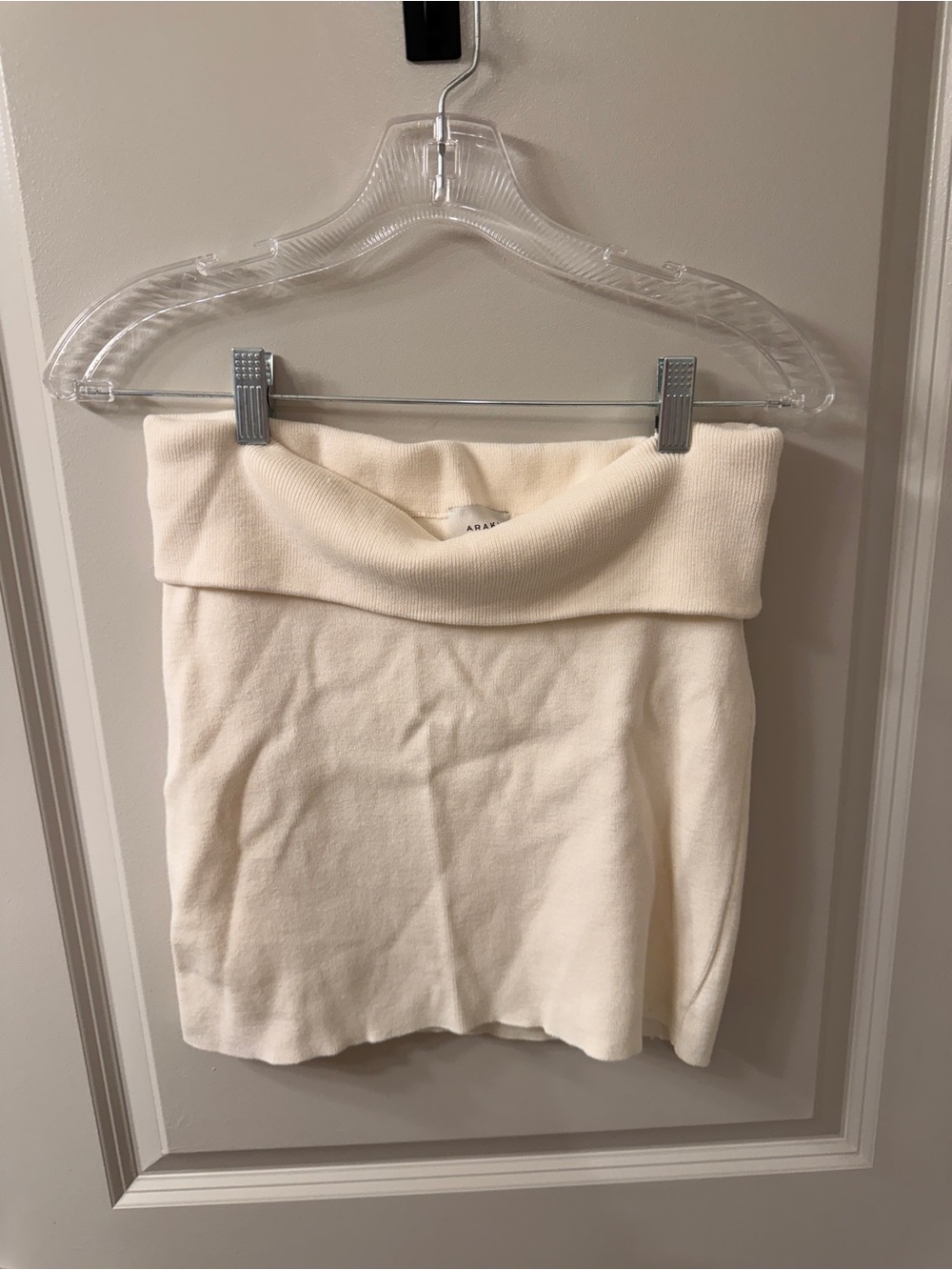 Cream Fold-Over Mini Skirt